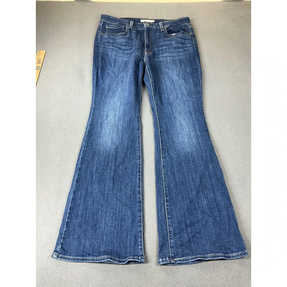 Levis 726 Flare Jeans Mens 33x32 Medium Wash Blue Flared Stretch Denim